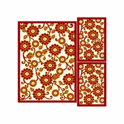 VALENCIA 34490 (Rectangulaire, ( T 150X220 + 2T 75X120 ), BORDEAUX_CREME)