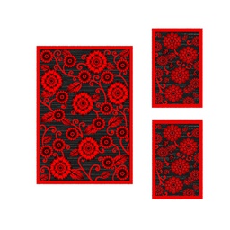 VALENCIA 34492 (Rectangular, ( 1T 150X220 + 2T 75X120 ), ROUGE_NOIRE)