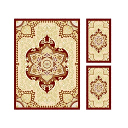 VALENCIA 58290 (Rectangulaire, ( T 160X220 + 2T 60X110 ), BORDEAUX_CREME)