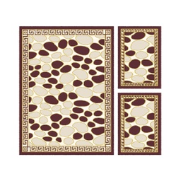 VALENCIA 60710 (Rectangulaire, ( T 160X220 + 2T 60X110 ), MARRON BORDEAUX_CREME)