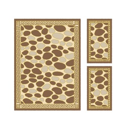 VALENCIA 60710 (Rectangulaire, ( T 160X220 + 2T 60X110 ), MARRON BRONZE_CREME)