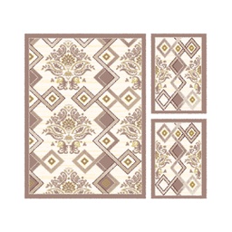 VALENCIA 66760 (Rectangulaire, ( T 160X220 + 2T 60X110 ), MARRON BRONZE_CREME)