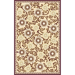 VALENCIA 76590 (Rectangulaire, 250X400, MARRON BORDEAUX_CREME)