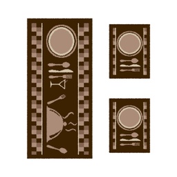 TAGHIT 58111 (Rectangulaire, ( T 60X120 + 2T 60X45 ), MARRON BORDEAUX)