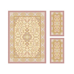 VALENCIA 51120 (Rectangulaire, ( T 160X220 + 2T 60X110 ), BOIS DE ROSE_CREME)