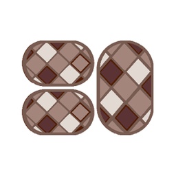 أولمبيا 58410 (بيضوي, ( O 80X130 + 2O 65X100 ), لون الشوكلاطة البنية مع لمعة)