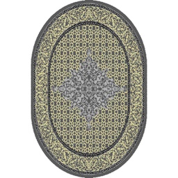 SHIRAZ 80440 (Oval, 130X160, GRIS FONCE)