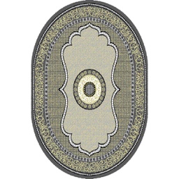 SHIRAZ 76060 (Oval, 130X160, GRIS FONCE)