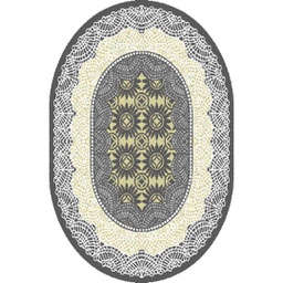 SHIRAZ 76070 (Oval, 130X160, GRIS FONCE)