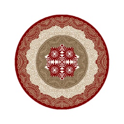 SHIRAZ 76070 (Rond, 130X130, BORDEAUX)