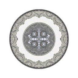 SHIRAZ 76070 (Rond, 130X130, GRIS FONCE)