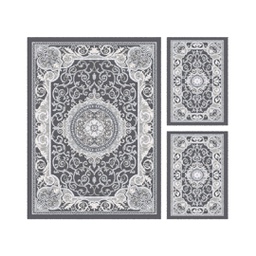 VALENCIA 51130 (Rectangular, ( T 160X220 + 2T 60X110 ), GRIS FONCE_GRIS CLAIRE)