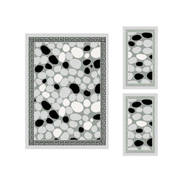 VALENCIA 60711 (Rectangulaire, ( T 160X220 + 2T 60X110 ), GRIS CLAIRE_BLANC)