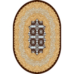 SHIRAZ 76070 (Oval, 130X160, MARRON CHOCO)