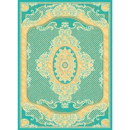 MELODIE 86610 (Rectangulaire, 190X275, VERT TURQUOISE_CREME)