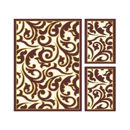 VALENCIA 55420 (Rectangulaire, ( T 150X230 + 2T 60X115 ), MARRON BORDEAUX_CREME)