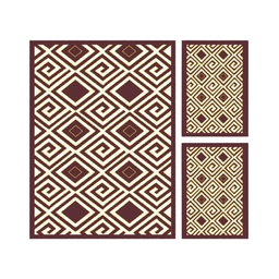 VALENCIA 58490 (Rectangulaire, ( T 150X230 + 2T 60X115 ), MARRON BORDEAUX_CREME)