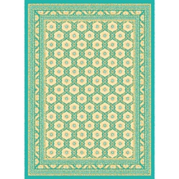 MELODIE 86600 (Rectangulaire, 190X275, VERT TURQUOISE_CREME)