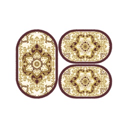 VALENCIA 58297 (Oval, ( O 80X130 + 2O 65X100 ), MARRON BORDEAUX_CREME)