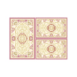 VALENCIA 51130 (Rectangular, ( T 80X130 + 2T 65X100 ), BOIS DE ROSE_CREME)