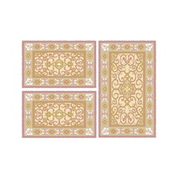 VALENCIA 51120 (Rectangulaire, ( T 80X130 + 2T 65X100 ), BOIS DE ROSE_CREME)