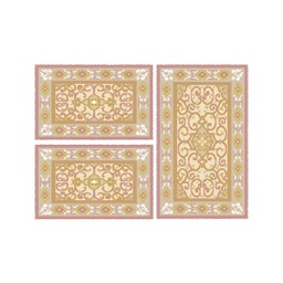 VALENCIA 51120 (Rectangulaire, ( T 80X130 + 2T 65X100 ), BOIS DE ROSE_CREME)