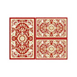 VALENCIA 5113C (Rectangular, ( T 80X130 + 2T 65X100 ), BORDEAUX_CREME)
