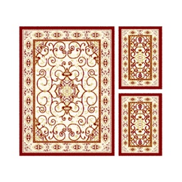 VALENCIA 5112C (Rectangulaire, ( T 160X220 + 2T 60X110 ), BORDEAUX_CREME)