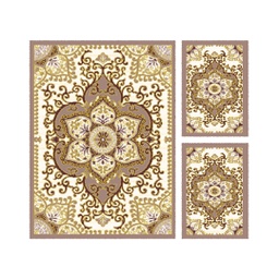 VALENCIA 5829D (Rectangulaire, ( T 160X220 + 2T 60X110 ), MARRON BRONZE_CREME)