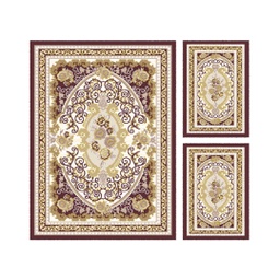 VALENCIA 7186H (Rectangulaire, ( T 160X220 + 2T 60X110 ), MARRON BORDEAUX_CREME)