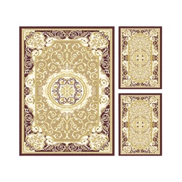 VALENCIA 5113C (Rectangular, ( T 150X230 + 2T 60X115 ), MARRON BORDEAUX_CREME)