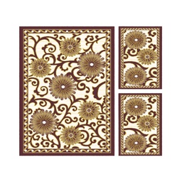 VALENCIA 7659D (Rectangulaire, ( T 150X230 + 2T 60X115 ), MARRON BORDEAUX_CREME)