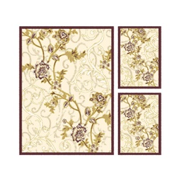 VALENCIA 7599C (Rectangulaire, ( T 160X220 + 2T 60X110 ), MARRON BORDEAUX_CREME)