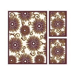 VALENCIA 7618D (Rectangulaire, ( T 160X220 + 2T 60X110 ), MARRON BORDEAUX_CREME)