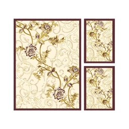 VALENCIA 75997 (Rectangulaire, ( T 150X230 + 2T 60X115 ), MARRON BORDEAUX_CREME)