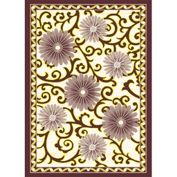 VALENCIA 7659H (Rectangulaire, ( T 150X220 + 2T 75X120 ), MARRON BORDEAUX_CREME)