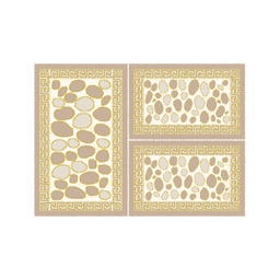 VALENCIA 6071B (Rectangulaire, ( T 80X130 + 2T 65X100 ), IVOIRE_CREME)