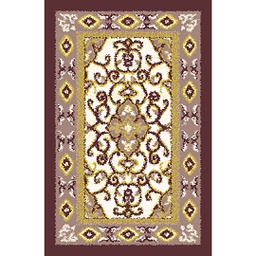 VALENCIA 51120 (Rectangulaire, 75X120, MARRON BORDEAUX_CREME)
