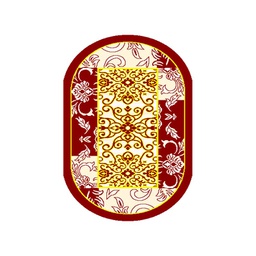 VALENCIA 7596B (Oval, 80X130, BORDEAUX_CREME)
