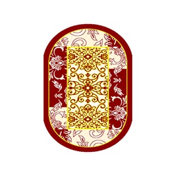 VALENCIA 7596B (Oval, 80X130, BORDEAUX_CREME)