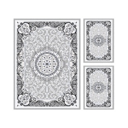 VALENCIA 5113D (Rectangular, ( T 160X220 + 2T 60X110 ), GRIS CLAIRE_BLANC)