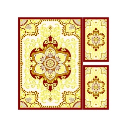 VALENCIA 5829C (Rectangulaire, ( T 150X230 + 2T 60X115 ), BORDEAUX_CREME)