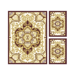 VALENCIA 5829C (Rectangular, ( T 160X220 + 2T 60X110 ), MARRON BORDEAUX_CREME)