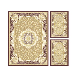 VALENCIA 5113C (Rectangular, ( T 160X220 + 2T 60X110 ), MARRON BORDEAUX_CREME)