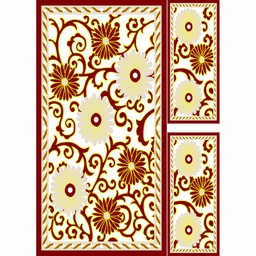 VALENCIA 7659K (Rectangulaire, ( T 150X230 + 2T 60X115 ), BORDEAUX_CREME)