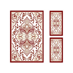 VALENCIA 7149B (Rectangulaire, ( T 150X230 + 2T 60X115 ), BORDEAUX_CREME)