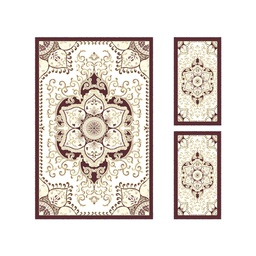 VALENCIA 5829H (Rectangulaire, ( T 150X230 + 2T 60X115 ), MARRON BORDEAUX_CREME)