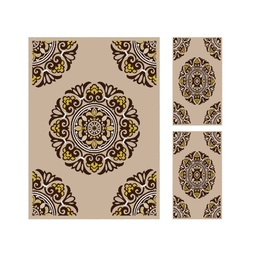 AZHAR 92090 (Rectangulaire, ( T 160X220 + 2T 60X110 ), BEIGE)