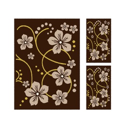 AZHAR 92100 (Rectangulaire, ( T 160X220 + 2T 60X110 ), MARRON CHOCO)