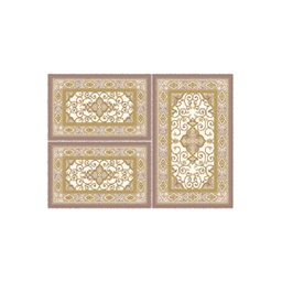 VALENCIA 5112B (Rectangulaire, ( T 80X130 + 2T 65X100 ), MARRON BRONZE_CREME)